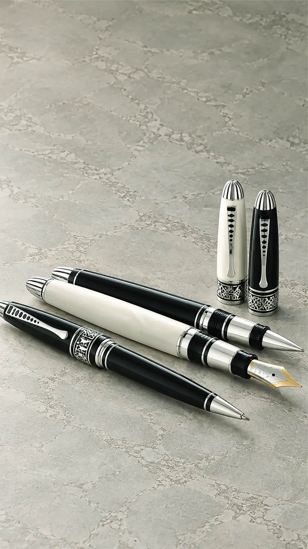 Marlen Pens black and silver pens