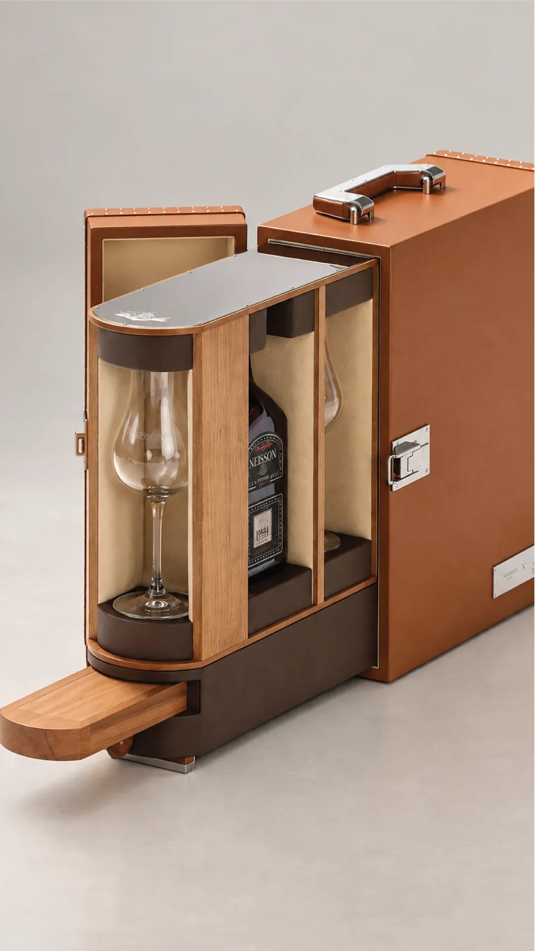 T.T. Trunks leather wine trunk